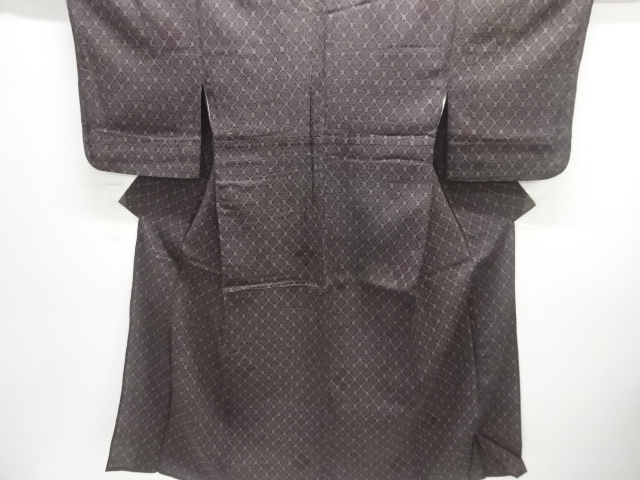 JAPANESE KIMONO / ANTIQUE TAISHO ROMANTICISM: DIAMOND PATTERN WOVEN HI